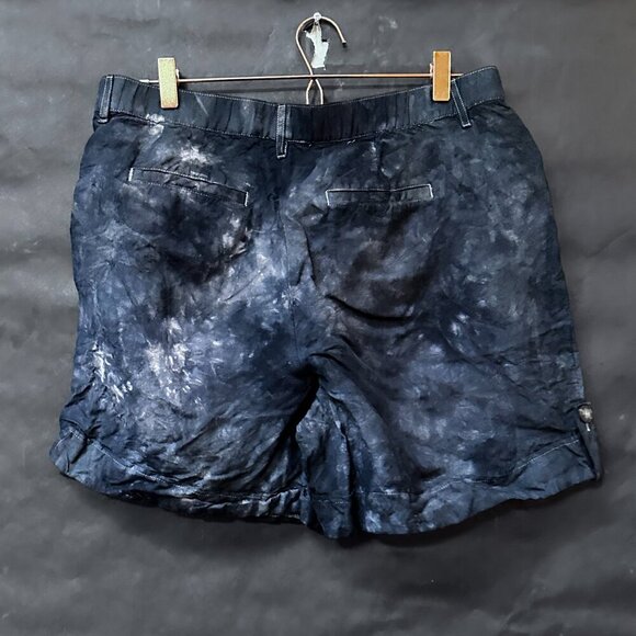 J. Jill Crew Shorts Tie Dyed Cotton Black Tied Dyed Blue Size 12  J.Jill - Picture 5 of 7